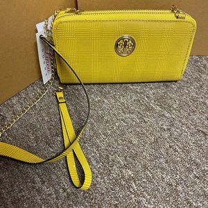 Linea Donna Yellow Crossbody Wallet Purse